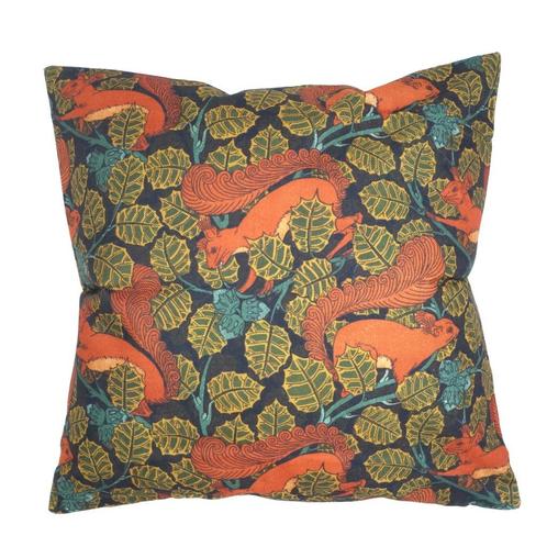 Kussenhoes Eekhoorns vintage stijl 45 x 45 cm, Huis en Inrichting, Woonaccessoires | Kussens, Nieuw, Overige kleuren, Vierkant