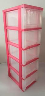 Kunstof ladekast / ladesysteem 5 lades roze, Ophalen, 5 laden of meer, 100 tot 150 cm, Zo goed als nieuw