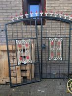Metalen tuinpoort, Tuin en Terras, Ophalen, 150 tot 200 cm, Zo goed als nieuw, Draaipoort