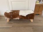 Bankje voetenbank poef koeienhuid zgan, Ophalen, Minder dan 50 cm, 100 tot 125 cm, Hout