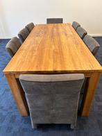 Eettafel met 8 stoelen - 240x100cm, Huis en Inrichting, Tafels | Eettafels, Ophalen, Gebruikt, 100 tot 150 cm, Teakhout
