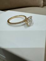 14 krt. gouden ring met 2,08 Diamanten met cerificaat, Ophalen, Geel, Nieuw, Kleiner dan 17