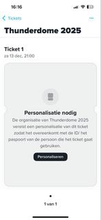 thunderdome kaartje!, Tickets en Kaartjes, Eén persoon