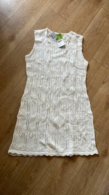 38 40 gebreide creme witte ibiza style jurk nieuw met label beschikbaar voor biedingen