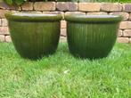 2 Mooie groene buiten Bloempotten., Tuin en Terras, Gebruikt, Rond, Tuin, Minder dan 40 cm