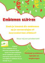 Emblemen stikken op je kleding, Ophalen, Nieuw, Carnaval