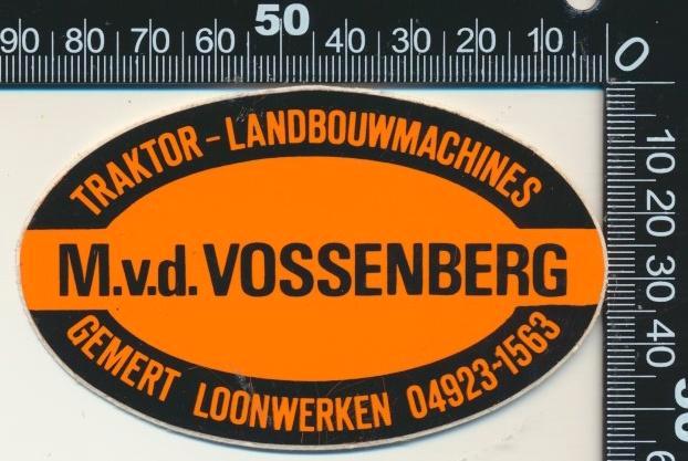 Sticker: Vossenberg Traktor en Lanbouwmachines - Gemert, Verzamelen, Stickers, Zo goed als nieuw, Bedrijf of Vereniging, Ophalen of Verzenden