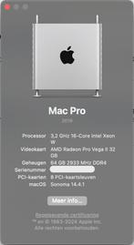 Mac Pro 2019 | 3,2 GHz 16-Core Intel Xeon W | 64 GB 2933 MHz, Computers en Software, Apple Desktops, Mac Pro, 64 GB of meer, Zo goed als nieuw