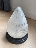 3 antieke plafond lampen met geslepen melk glas, Ophalen