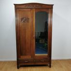 Vintage antieke kledingkast, garderobekast spiegelkast 602, Huis en Inrichting, Gebruikt, Ophalen of Verzenden, 50 tot 75 cm