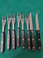 -	Bestek voor steak met zwart handvat vintage, Ophalen of Verzenden