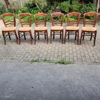 6 Brocante franse houten stoelen met rieten zitting, Ophalen