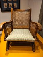 Vintage rieten stoeltje, Ophalen, Gebruikt, Bruin, Hout