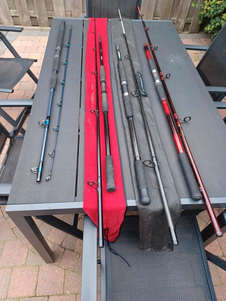 4x boothengels voor wrakvissen, Watersport en Boten, Hengelsport | Zeevissen, Werphengel, Ophalen of Verzenden