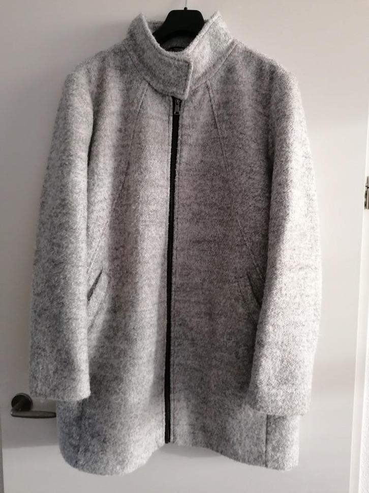 Licht grijze gemêleerde jas, maat 46, Kleding | Dames, Jassen | Winter, Zo goed als nieuw, Maat 46/48 (XL) of groter, Grijs, Ophalen of Verzenden