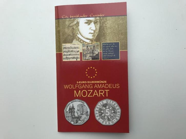 Oostenrijk 2006 Wolfgang Amadeus Mozart 5 euro zilver, Postzegels en Munten, Munten | Europa | Euromunten, Setje, 5 euro, Oostenrijk