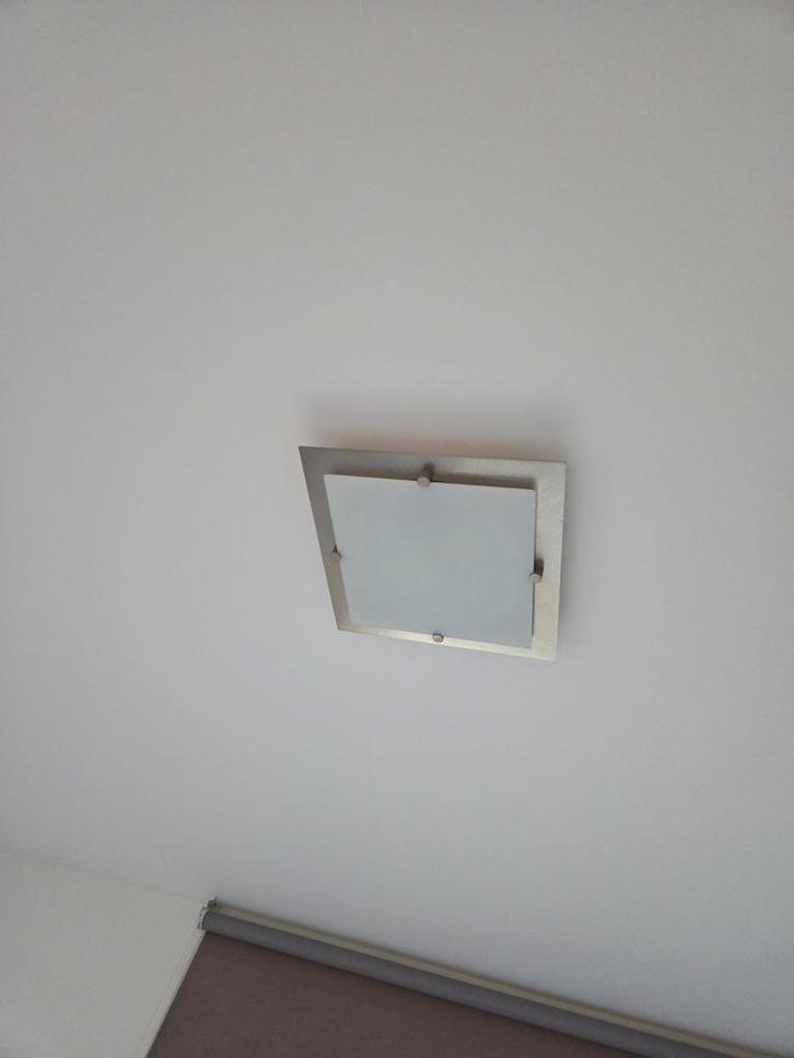 Plafondlamp - Strak Design, Huis en Inrichting, Lampen | Plafondlampen, Gebruikt, Glas, Metaal, Ophalen of Verzenden