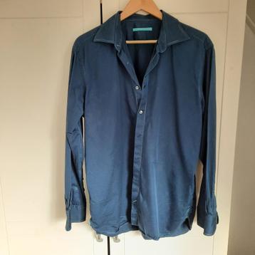 Donkerblauw katoenen overhemd British Indigo (maat XL/43) beschikbaar voor biedingen