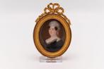 Miniatuur portretje, 19e eeuw, Antiek en Kunst, Ophalen of Verzenden