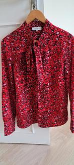 Luipaard rode blouse met strik in hals promiss 36, Ophalen of Verzenden, Zo goed als nieuw, Maat 36 (S)