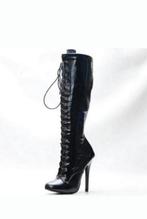 Trendy hoge lace up laarzen, 46, Verzenden, Nieuw, Zwart, Hoge laarzen