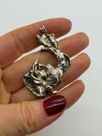 A716 Prachtige zilveren brutalist hanger, Sieraden, Tassen en Uiterlijk, Antieke sieraden, Ophalen of Verzenden, Zilver, Hanger