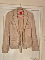 Ecru/beige kleurig leren jasje met jused look van Esprit maa, Kleding | Dames, Jassen | Zomer, Maat 38/40 (M), Beige, Ophalen of Verzenden