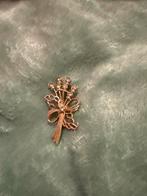 Vintage Bloem Broche met Strass, Overige materialen, 4 tot 7 cm, Ophalen of Verzenden, Zo goed als nieuw
