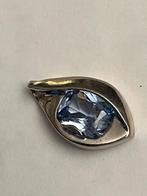 Art Deco zilveren hanger Aquamarijn., Verzenden, Gebruikt, Zilver, Zilver