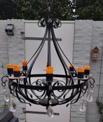 Zwart metalen kroonluchter, Ophalen of Verzenden, Zo goed als nieuw