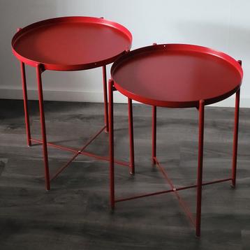 Ikea Gladom bijzettafel met dienblad rood (2 stuks)  beschikbaar voor biedingen