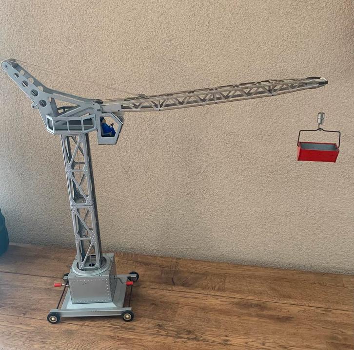 Joustra blikken hijskraan kraan speelgoed uit de jaren 60, Antiek en Kunst, Antiek | Speelgoed, Ophalen of Verzenden