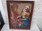 Melkmeisje van Vermeer, geborduurd in een mooie lijst., Ophalen, Zo goed als nieuw, Handborduren, Overige typen