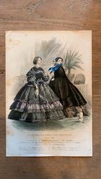 Antieke modeprent, 19e eeuw, Ophalen of Verzenden