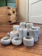 Set 13 stuks vintage marmeren kaarsenhouders, Tuin en Terras, Bloempotten, Rond, Ophalen of Verzenden, Zo goed als nieuw, Minder dan 40 cm