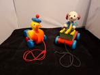 Houten Trekfiguren Eend & Hond Muziek, Ophalen of Verzenden