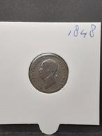 25 cent 1848 Koning Willem II, Zilver, 25 cent, Ophalen of Verzenden, Losse munt