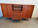 Vintage highboard HP Hansen Denmark midcentury, Huis en Inrichting, Kasten | Buffetkasten, Ophalen, Gebruikt, Teakhout, Minder dan 100 cm