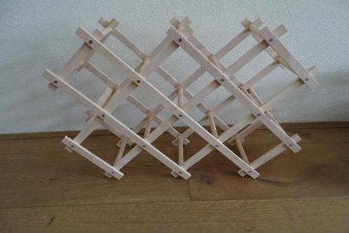 houten wijnrek 10 flessen. opklapbaar, Huis en Inrichting, Woonaccessoires | Wijnrekken, Zo goed als nieuw, Minder dan 50 cm, Hout