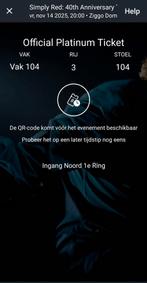 Simply Red: 40th Anniversary Tour 2025 | 14/11/25, Tickets en Kaartjes, Eén persoon, November