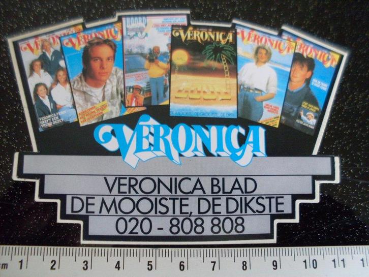 2x sticker veronica blad de mooiste de dikste logo, Verzamelen, Stickers, Zo goed als nieuw, Film, Tv of Omroep, Verzenden
