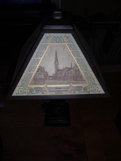 Art Deco tafel lamp, Huis en Inrichting, Lampen | Tafellampen, Zo goed als nieuw, 50 tot 75 cm, Glas, Metaal, Overige materialen