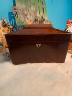 Antieke Hollandse Mahonie Theekist, Ophalen of Verzenden