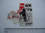 sticker oud WK 1979 Racefiets strip krant de limburger retro, Verzenden, Zo goed als nieuw