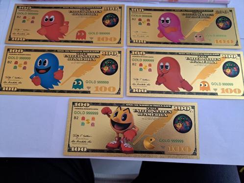 BANKBILJET /GOUDFOLIE/PAC MAN /5X 100 DOLLAR, Postzegels en Munten, Bankbiljetten | Amerika, Setje, Midden-Amerika, Verzenden