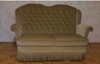 Vintage groen bankstel bank fauteuils barok mohair queen ann, Huis en Inrichting, Ophalen, Zo goed als nieuw