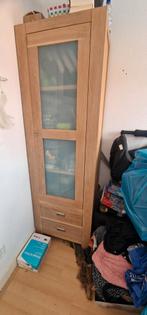Vitrinekast  blank eiken, Ophalen, Zo goed als nieuw, 25 tot 50 cm