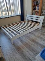 Bed ombouw 140x200  wit/hout, Huis en Inrichting, Slaapkamer | Bedden, Ophalen, Wit, Tweepersoons, 140 cm