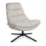 Draai fauteuil in zachte bouclé stof met zwarte poot NIEUW, Ophalen, ., Nieuw, 75 tot 100 cm