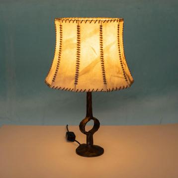 Brutalist tafellamp 70s l vintage bronze table lamp beschikbaar voor biedingen